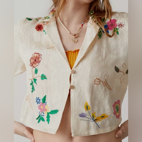 Sold Out and NWT Urban Outfitters Floral Embroidered Top. XS - Picture 8 of 8